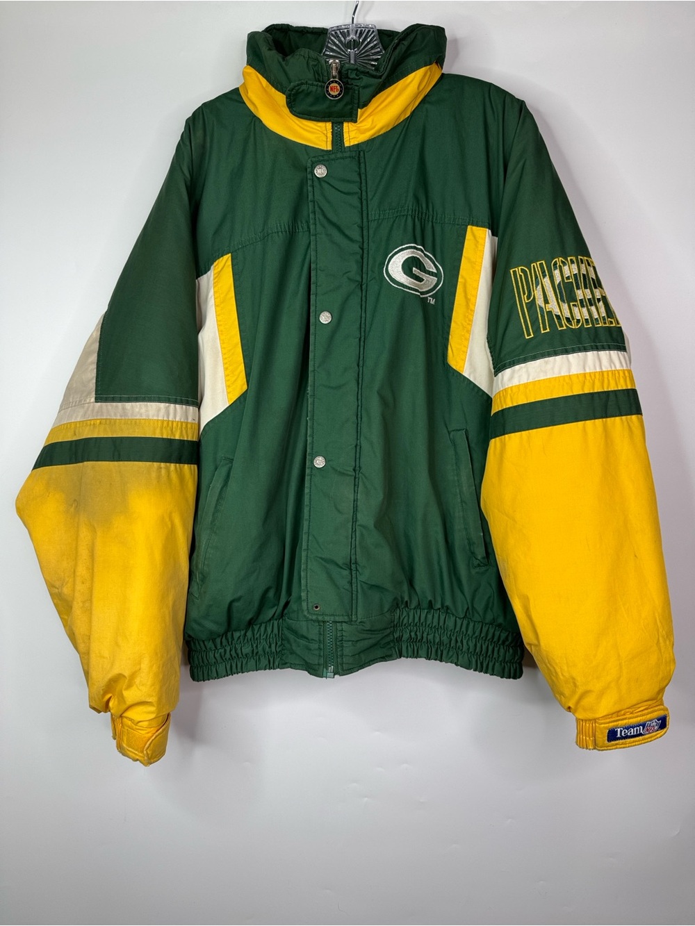 Vintage NFL Fat Goose Green Bay Packer Puffer Jacket Size XL